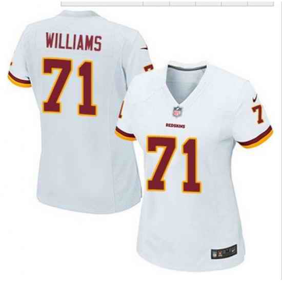 Women NEW Washington Redskins #71 Trent Williams White Stitched NFL Elite Jersey